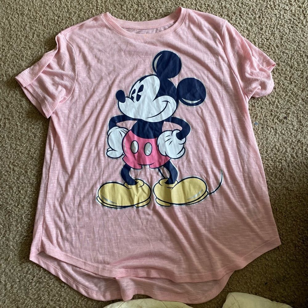 Juniors Pink Disney Mickey Mouse Tshirt